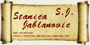 Stanica Jablanović vizit kartica